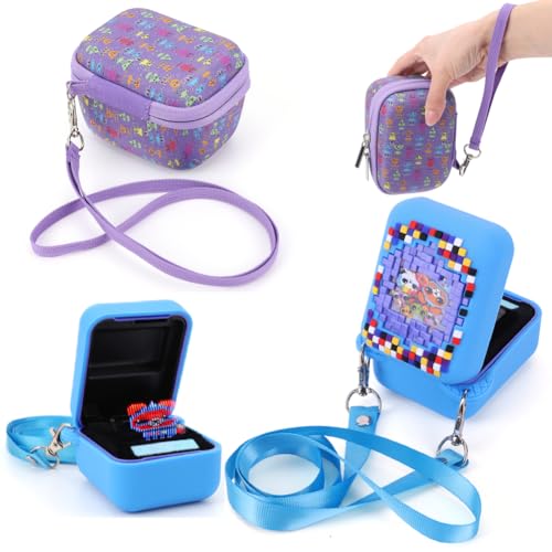 AZURAOKEY Tragetasche kompatibel mit Bitzee interaktivem Spielzeug, digitales Haustier und Hülle, Silikon-Schutzhülle für Bitzee Virtual Electronic Pets Zubehör (Hülle + Silikonhülle) von AZURAOKEY