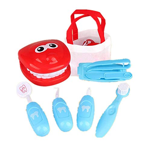 Zahnarzt-Set Kinder Arzt Spielset Rollenspiel Doktor Spielzeug Medizinisches Set Rollenspiel pädagogisches Spielzeug für Jungen Mädchen (Blau) von AZX