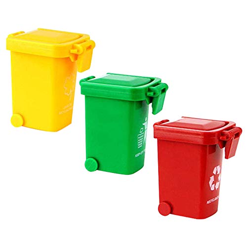 AZXAZ Mülleimer für Kinder Müllwagen Spielzeug Kunststoff Mini-Mülleimer Mülltonne Spielzeug Auto Zubehör Zufällige Farbe von AZXAZ