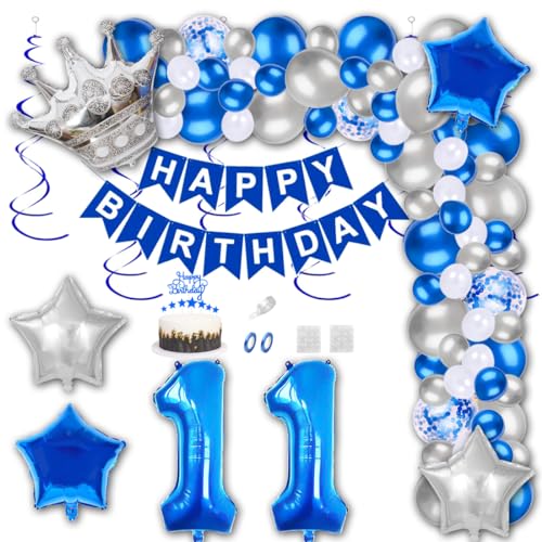 Aabellay 11 Jahre Geburtstag Dekorationen Blau Geburtstagsdeko Happy Birthday Banner Silber Konfetti Luftballons Nummer Folienballons Krone Stern Mylar Foil Ballon Tortendeko für Mann Frauen Aabellay 11 Jahre Geburtstag Dekorationen Blau Geburtstagsdeko Happy Birthday Banner Silber Konfetti Luftballons Nummer Folienballons Krone Stern Mylar Foil Ballon Tortendeko für Mann Frauen von Aabellay
