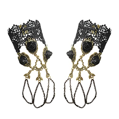 Aabellay Damen Fingerlose Spitzen Handschuhe Gothic Victorian Armbänder Retro Spitze Steampunk Gear Armkette Steampunk Armbänder Set Vintage Opern Handschuhe Halloween Braut Zubehör 1 Paar - S085 Aabellay Damen Fingerlose Spitzen Handschuhe Gothic Victorian Armbänder Retro Spitze Steampunk Gear Armkette Steampunk Armbänder Set Vintage Opern Handschuhe Halloween Braut Zubehör 1 Paar - S085 von Aabellay