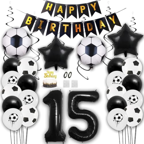 Aabellay Fußball Luftballon Set 15 Jahre Geburtstag Deko Grün Fussball Thema Party Folienballon Latexballons Alles Gute zum Geburtstags Happy Birthday Banner Tortendeko für Jungen Fußballfans Aabellay Fußball Luftballon Set 15 Jahre Geburtstag Deko Grün Fussball Thema Party Folienballon Latexballons Alles Gute zum Geburtstags Happy Birthday Banner Tortendeko für Jungen Fußballfans von Aabellay