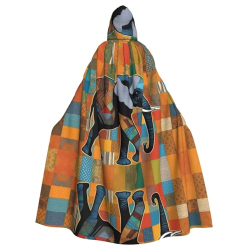 Aakdgd Afrikanischer Elefant, Patchwork-Druck, Halloween, Erwachsenen-Kapuzenumhang für Kostümpartys und Themenveranstaltungen Aakdgd Afrikanischer Elefant, Patchwork-Druck, Halloween, Erwachsenen-Kapuzenumhang für Kostümpartys und Themenveranstaltungen von Aakdgd