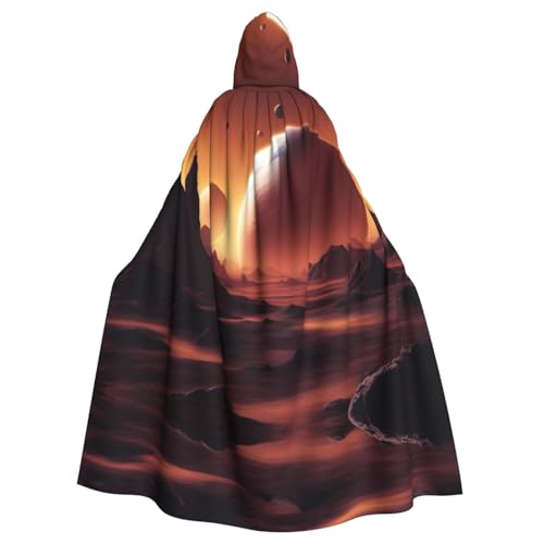 Aakdgd Alien Planet Prints Halloween Erwachsene Kapuzenumhang für Kostümpartys und Themenveranstaltungen von Aakdgd