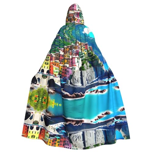Aakdgd Cinque Terre Landschafts-Druck Halloween Erwachsene Kapuzenumhang für Kostümpartys und Themenveranstaltungen Aakdgd Cinque Terre Landschafts-Druck Halloween Erwachsene Kapuzenumhang für Kostümpartys und Themenveranstaltungen von Aakdgd