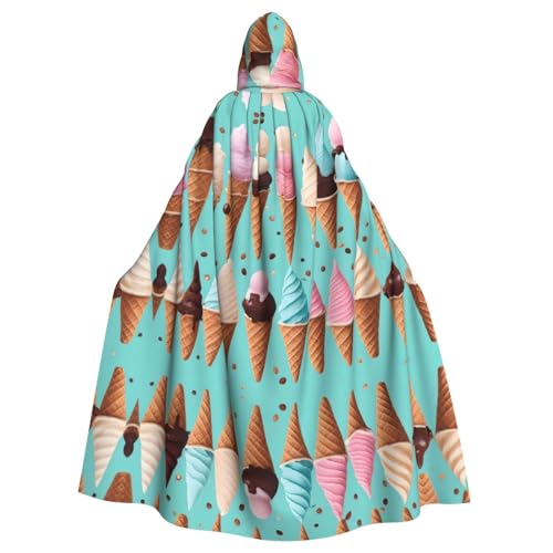 Aakdgd Eistüten Druck Halloween Erwachsene Kapuzenumhang für Kostümpartys und Themenveranstaltungen Aakdgd Eistüten Druck Halloween Erwachsene Kapuzenumhang für Kostümpartys und Themenveranstaltungen von Aakdgd