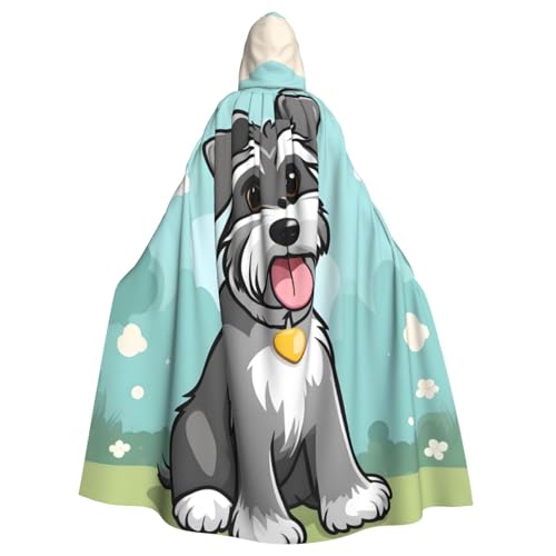 Aakdgd Entzückender Schnauzer-Druck, Halloween-Umhang mit Kapuze für Erwachsene, für Kostümpartys und Themenveranstaltungen Aakdgd Entzückender Schnauzer-Druck, Halloween-Umhang mit Kapuze für Erwachsene, für Kostümpartys und Themenveranstaltungen von Aakdgd