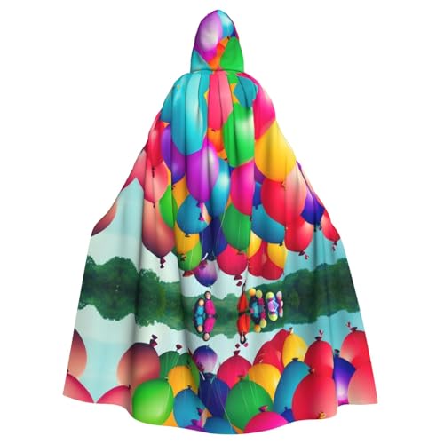 Aakdgd Farbenfroher Ballon-Druck, Halloween, Erwachsenen-Kapuzenumhang für Kostümpartys und Themenveranstaltungen Aakdgd Farbenfroher Ballon-Druck, Halloween, Erwachsenen-Kapuzenumhang für Kostümpartys und Themenveranstaltungen von Aakdgd