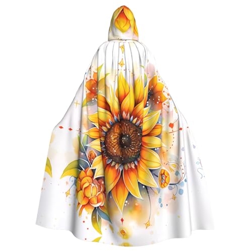 Aakdgd Gelbe Sonnenblume in Öldrucken, Halloween-Kapuzenumhang für Erwachsene, für Kostümpartys und Themenveranstaltungen Aakdgd Gelbe Sonnenblume in Öldrucken, Halloween-Kapuzenumhang für Erwachsene, für Kostümpartys und Themenveranstaltungen von Aakdgd