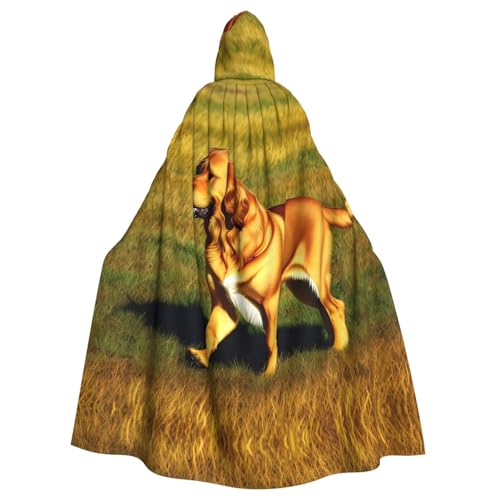 Aakdgd Golden Hound Prints Halloween Erwachsene Kapuzenumhang für Kostümpartys und Themenveranstaltungen von Aakdgd