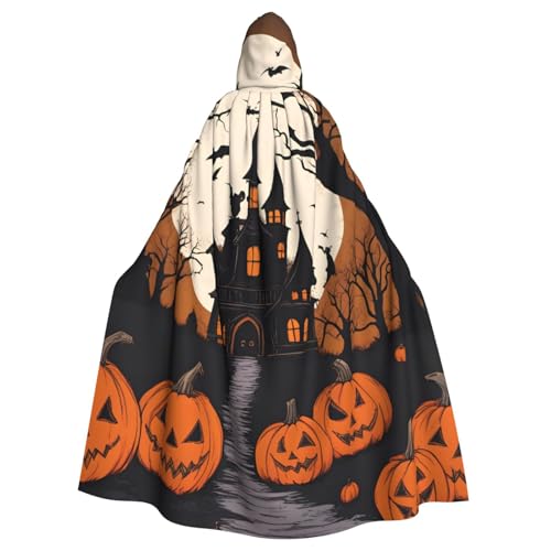 Aakdgd Gothic Happy Halloween Prints Halloween Erwachsene Kapuzenumhang für Kostümpartys und Themenveranstaltungen von Aakdgd