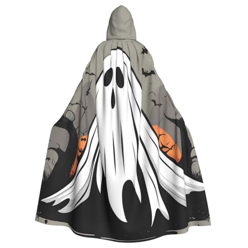 Aakdgd Halloween Ghost Prints Halloween Erwachsene Kapuzenumhang für Kostümpartys und Themenveranstaltungen von Aakdgd