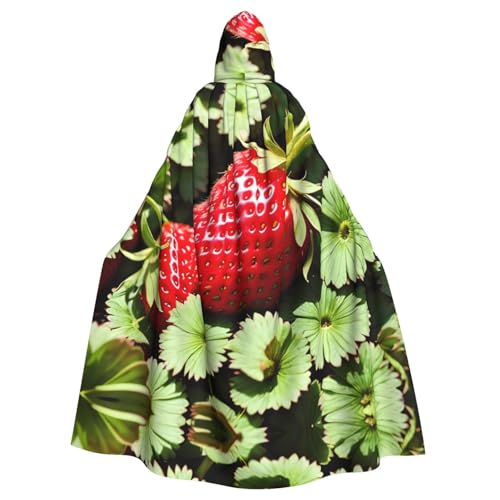 Aakdgd Halloween-Umhang mit Kapuze für Erwachsene, Erdbeer-Druck, für Kostümpartys und Themenveranstaltungen Aakdgd Halloween-Umhang mit Kapuze für Erwachsene, Erdbeer-Druck, für Kostümpartys und Themenveranstaltungen von Aakdgd