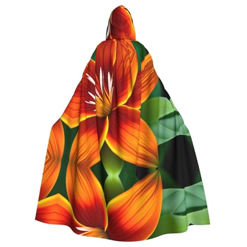 Aakdgd Kapuzenumhang mit Flamme und Blumendrucken, Halloween, Erwachsene, für Kostümpartys und Themenveranstaltungen Aakdgd Kapuzenumhang mit Flamme und Blumendrucken, Halloween, Erwachsene, für Kostümpartys und Themenveranstaltungen von Aakdgd