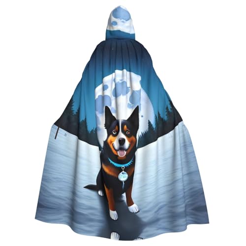 Aakdgd Kapuzenumhang mit Hund unter dem Mond, für Halloween, Erwachsene, für Kostümpartys und Themenveranstaltungen Aakdgd Kapuzenumhang mit Hund unter dem Mond, für Halloween, Erwachsene, für Kostümpartys und Themenveranstaltungen von Aakdgd