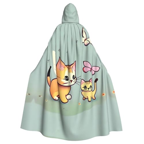 Aakdgd Kapuzenumhang mit Kätzchen-Schmetterlings-Aufdruck, Halloween, Erwachsene, für Kostümpartys und Themenveranstaltungen Aakdgd Kapuzenumhang mit Kätzchen-Schmetterlings-Aufdruck, Halloween, Erwachsene, für Kostümpartys und Themenveranstaltungen von Aakdgd