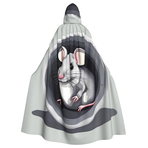 Aakdgd Kapuzenumhang mit Maus im Loch, für Halloween, Erwachsene, für Kostümpartys und Themenveranstaltungen Aakdgd Kapuzenumhang mit Maus im Loch, für Halloween, Erwachsene, für Kostümpartys und Themenveranstaltungen von Aakdgd