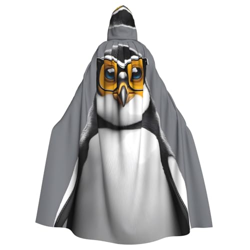 Aakdgd Kapuzenumhang mit Pinguin mit Brille, für Halloween, Erwachsene, für Kostümpartys und Themenveranstaltungen Aakdgd Kapuzenumhang mit Pinguin mit Brille, für Halloween, Erwachsene, für Kostümpartys und Themenveranstaltungen von Aakdgd