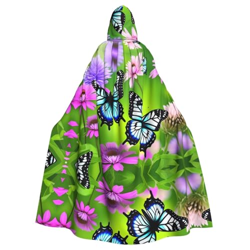 Aakdgd Kapuzenumhang mit Schmetterlingen, Blumen, für Halloween, Erwachsene, für Kostümpartys und Themenveranstaltungen Aakdgd Kapuzenumhang mit Schmetterlingen, Blumen, für Halloween, Erwachsene, für Kostümpartys und Themenveranstaltungen von Aakdgd