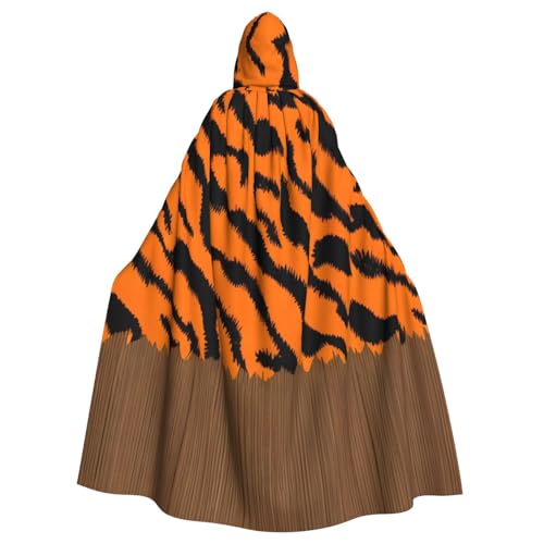 Aakdgd Kapuzenumhang mit Tigerstreifen, orangefarbenes Muster, Halloween, Erwachsene, für Kostümpartys und Themenveranstaltungen Aakdgd Kapuzenumhang mit Tigerstreifen, orangefarbenes Muster, Halloween, Erwachsene, für Kostümpartys und Themenveranstaltungen von Aakdgd