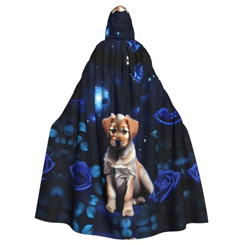 Aakdgd Kapuzenumhang mit blauem Rosenmotiv, für Halloween, Erwachsene, für Kostümpartys und Themenveranstaltungen Aakdgd Kapuzenumhang mit blauem Rosenmotiv, für Halloween, Erwachsene, für Kostümpartys und Themenveranstaltungen von Aakdgd