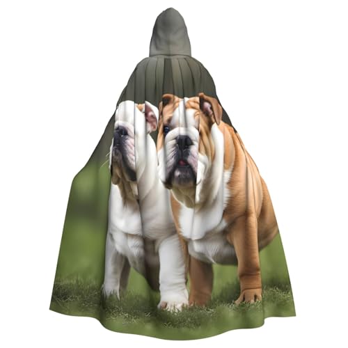Aakdgd Kapuzenumhang mit englischer Bulldogge für Halloween, Erwachsene, für Kostümpartys und Themenveranstaltungen von Aakdgd