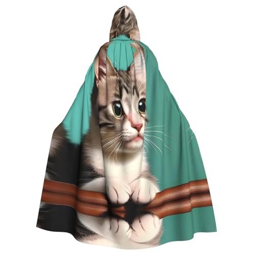 Aakdgd Kapuzenumhang mit neugieriger Katze, für Halloween, Erwachsene, für Kostümpartys und Themenveranstaltungen Aakdgd Kapuzenumhang mit neugieriger Katze, für Halloween, Erwachsene, für Kostümpartys und Themenveranstaltungen von Aakdgd