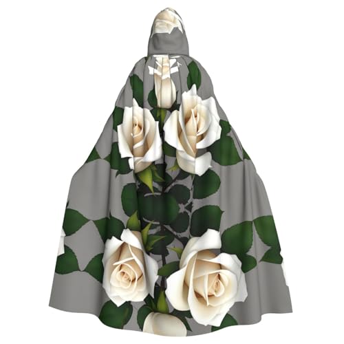 Aakdgd Kapuzenumhang mit weißer Rose für Halloween, Erwachsene, für Kostümpartys und Themenveranstaltungen Aakdgd Kapuzenumhang mit weißer Rose für Halloween, Erwachsene, für Kostümpartys und Themenveranstaltungen von Aakdgd