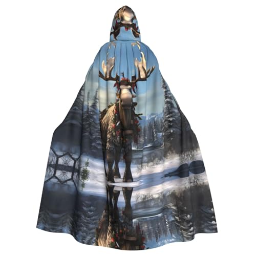 Aakdgd Lustiger Weihnachtsumhang mit Elchaufdruck, Halloween, Erwachsenen-Kapuzenumhang für Kostümpartys und Themenveranstaltungen Aakdgd Lustiger Weihnachtsumhang mit Elchaufdruck, Halloween, Erwachsenen-Kapuzenumhang für Kostümpartys und Themenveranstaltungen von Aakdgd