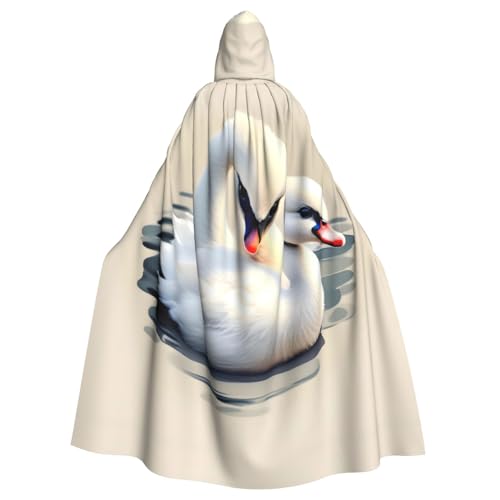 Aakdgd Niedlicher kleiner Schwanen-Druck, Halloween-Umhang mit Kapuze für Erwachsene, für Kostümpartys und Themenveranstaltungen Aakdgd Niedlicher kleiner Schwanen-Druck, Halloween-Umhang mit Kapuze für Erwachsene, für Kostümpartys und Themenveranstaltungen von Aakdgd