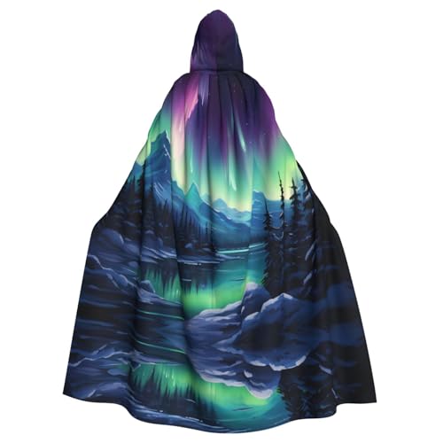 Aakdgd Northern Lights Painting Prints Halloween Erwachsene Kapuzenumhang für Kostümpartys und Themenveranstaltungen von Aakdgd