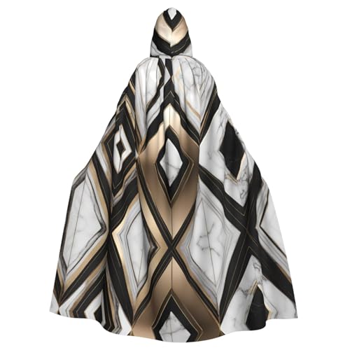 Aakdgd Schwarz-Weiß-Gold-Folien-Marmor-Druck, Halloween, Erwachsenen-Kapuzenumhang für Kostümpartys und Themenveranstaltungen Aakdgd Schwarz-Weiß-Gold-Folien-Marmor-Druck, Halloween, Erwachsenen-Kapuzenumhang für Kostümpartys und Themenveranstaltungen von Aakdgd
