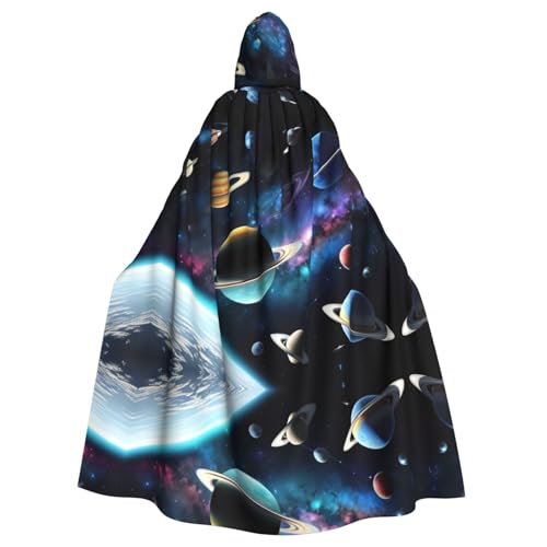 Aakdgd Space Prints Halloween Kapuzenumhang für Erwachsene, für Kostümpartys und Themenveranstaltungen von Aakdgd