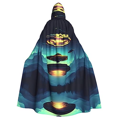 Aakdgd Spacecraft Abstieg Prints Halloween Erwachsene Kapuzenumhang für Kostümpartys und Themenveranstaltungen von Aakdgd
