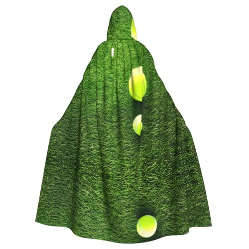 Aakdgd Tennisbälle auf Tennisgrasplatz, bedruckt, Halloween, Erwachsenenumhang mit Kapuze, für Kostümpartys und Themenveranstaltungen Aakdgd Tennisbälle auf Tennisgrasplatz, bedruckt, Halloween, Erwachsenenumhang mit Kapuze, für Kostümpartys und Themenveranstaltungen von Aakdgd