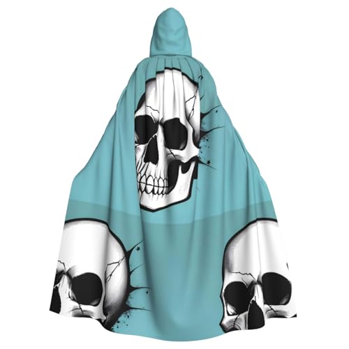 Aakdgd Totenkopf-Aufdruck, Halloween, Erwachsenen-Kapuzenumhang für Kostümpartys und Themenveranstaltungen Aakdgd Totenkopf-Aufdruck, Halloween, Erwachsenen-Kapuzenumhang für Kostümpartys und Themenveranstaltungen von Aakdgd