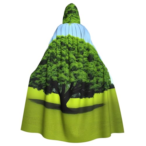 Aakdgd Tree Prints Halloween Kapuzenumhang für Erwachsene, für Kostümpartys und Themenveranstaltungen von Aakdgd