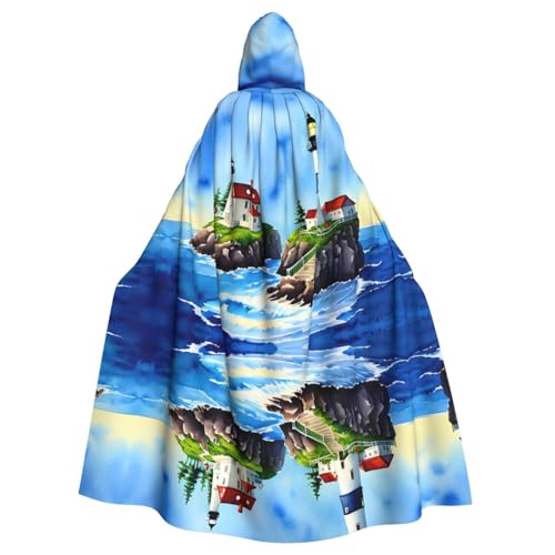 Aakdgd Wasserfarben-Leuchtturm, Fantasie-Lichtdruck, Halloween, Erwachsenen-Kapuzenumhang für Kostümpartys und Themenveranstaltungen Aakdgd Wasserfarben-Leuchtturm, Fantasie-Lichtdruck, Halloween, Erwachsenen-Kapuzenumhang für Kostümpartys und Themenveranstaltungen von Aakdgd