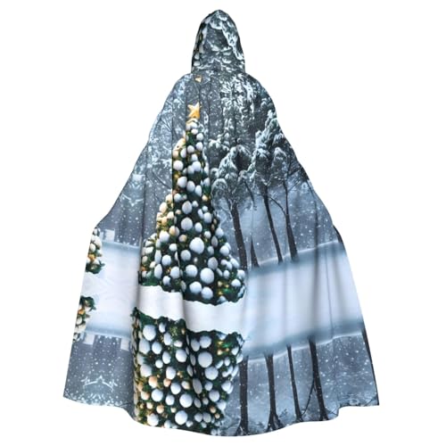 Aakdgd Weihnachtsbaum-Schnee-Abdrücke, Halloween, Erwachsenen-Umhang mit Kapuze für Kostümpartys und Themenveranstaltungen Aakdgd Weihnachtsbaum-Schnee-Abdrücke, Halloween, Erwachsenen-Umhang mit Kapuze für Kostümpartys und Themenveranstaltungen von Aakdgd