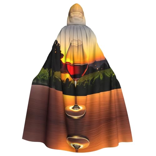 Aakdgd Weinglas im Sonnenuntergang, bedruckt, Halloween, Erwachsenen-Umhang mit Kapuze, für Kostümpartys und Themenveranstaltungen Aakdgd Weinglas im Sonnenuntergang, bedruckt, Halloween, Erwachsenen-Umhang mit Kapuze, für Kostümpartys und Themenveranstaltungen von Aakdgd