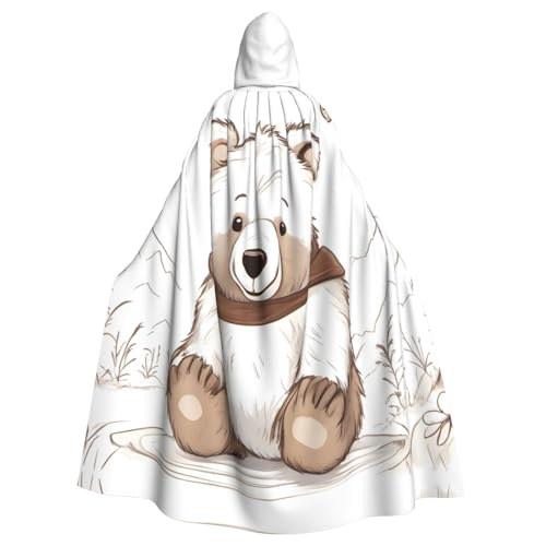 Aakdgd Weißer Bär, brauner Bär, Druck, Halloween, Erwachsenen-Kapuzenumhang für Kostümpartys und Themenveranstaltungen Aakdgd Weißer Bär, brauner Bär, Druck, Halloween, Erwachsenen-Kapuzenumhang für Kostümpartys und Themenveranstaltungen von Aakdgd