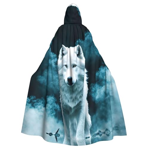 Aakdgd Wolf mit Rauchaufdruck, Halloween-Umhang mit Kapuze, für Kostümpartys und Themenveranstaltungen Aakdgd Wolf mit Rauchaufdruck, Halloween-Umhang mit Kapuze, für Kostümpartys und Themenveranstaltungen von Aakdgd