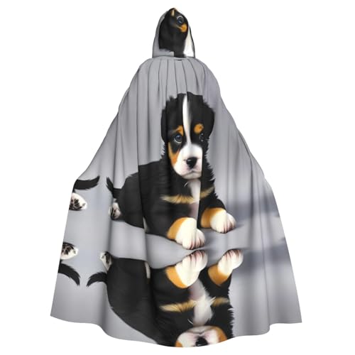 Aakdgd Wunderschöner Welpen-Aufdruck, Halloween-Umhang mit Kapuze für Erwachsene, für Kostümpartys und Themenveranstaltungen Aakdgd Wunderschöner Welpen-Aufdruck, Halloween-Umhang mit Kapuze für Erwachsene, für Kostümpartys und Themenveranstaltungen von Aakdgd