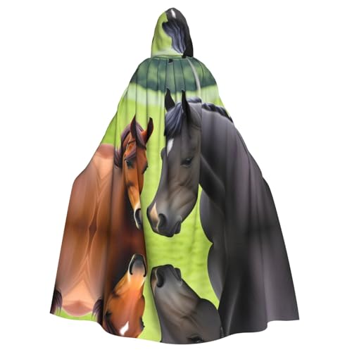 Aakdgd Zwei niedliche Pferde-Drucke Halloween Erwachsene Kapuzenumhang für Kostümpartys und Themenveranstaltungen Aakdgd Zwei niedliche Pferde-Drucke Halloween Erwachsene Kapuzenumhang für Kostümpartys und Themenveranstaltungen von Aakdgd