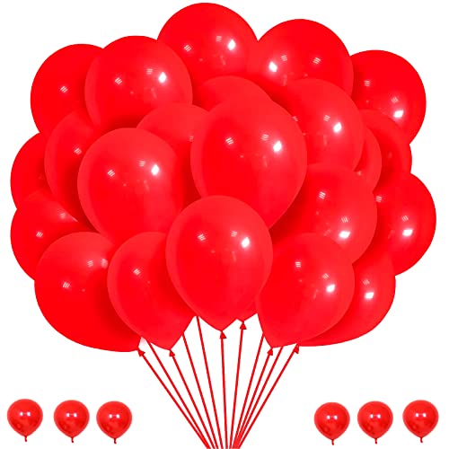 60 Stück luftballons Rot,35cm Rote Matt Luftballon Latex Helium Ballons für Geburtstag,Hochzeit Deko,Verlobung,Party Dekorationen von Aapxi