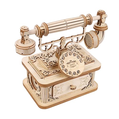 Aartner 3D Modellbausatz, 3D Holzpuzzle Erwachsene, Retro Telefon Puzzle Geschenk, Modellbau, Pädagogisches Holzpuzzle Geschenk für Jugendliche und Erwachsene von Aartner