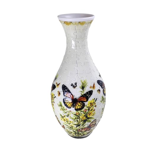 Aartner 3D Puzzle Blumenvase, 3D Puzzle Vase Erwachsene 160 Teile, Zauberhafte Geschenkidee für stilvolle Heimdekoration, DIY-Vase zum Selbstbauen (Schmetterling) von Aartner
