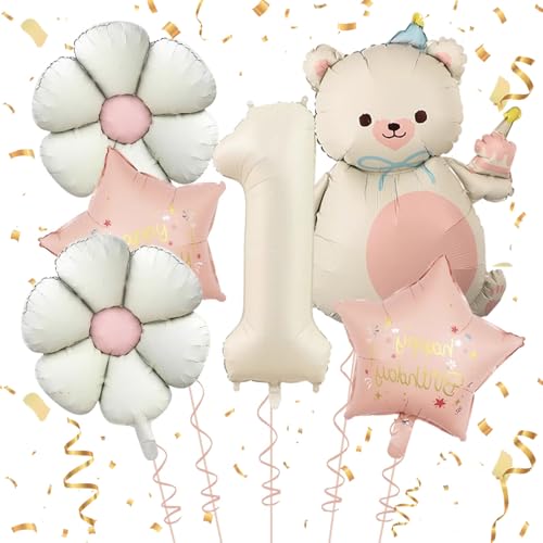 1Satz Dazzjoy Bär Geburtstagsdeko, Bärenballon 1. Geburtstag Junge Mädchen,Rosa Folienballon Baby Shower Bär Folienballon Mit Gänseblümchen Decoration Of a One-Year-Old Girl 1Satz Dazzjoy Bär Geburtstagsdeko, Bärenballon 1. Geburtstag Junge Mädchen,Rosa Folienballon Baby Shower Bär Folienballon Mit Gänseblümchen Decoration Of a One-Year-Old Girl von Aatpuss