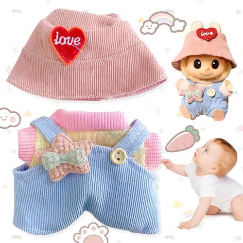 Aatpuss 3 Stück 17cm Puppenkleidung, Niedliches Mini-Plüschpuppen-Kleidungsset, Mini Plüschpuppe Hut Und Kleidung, Ideal Für DIY-Kleidung Und Geschenke Kompatibel Mit 17cm Plüschpuppen (Ohne Puppe) Aatpuss 3 Stück 17cm Puppenkleidung, Niedliches Mini-Plüschpuppen-Kleidungsset, Mini Plüschpuppe Hut Und Kleidung, Ideal Für DIY-Kleidung Und Geschenke Kompatibel Mit 17cm Plüschpuppen (Ohne Puppe) von Aatpuss