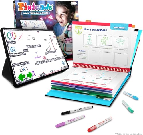 Abacus Brands Pixicade – Kreatives DIY Spielzeug ab 6 Jahren Erstelle Deine eigenen Videospiele Mit 5 Markern und 108-seitigem Designbuch, Zeichnen, Scannen und Spielen Abacus Brands Pixicade – Kreatives DIY Spielzeug ab 6 Jahren Erstelle Deine eigenen Videospiele Mit 5 Markern und 108-seitigem Designbuch, Zeichnen, Scannen und Spielen von Abacus Brands